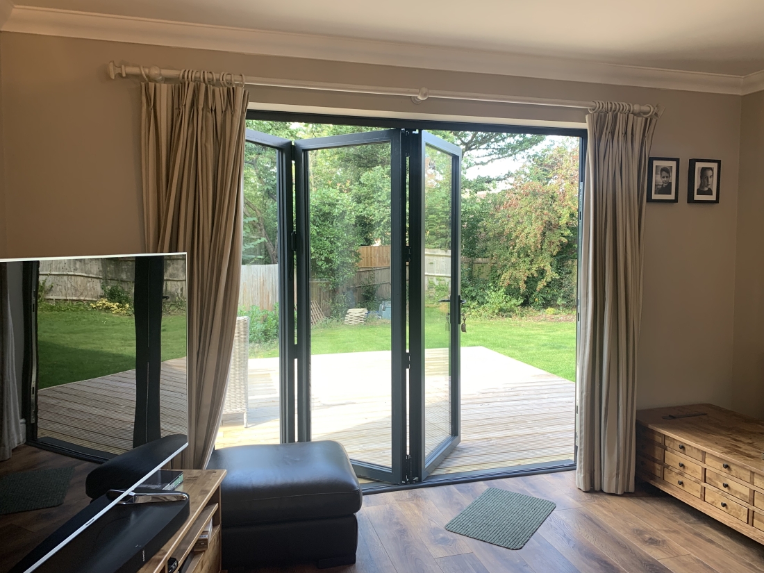 living room bifold doors