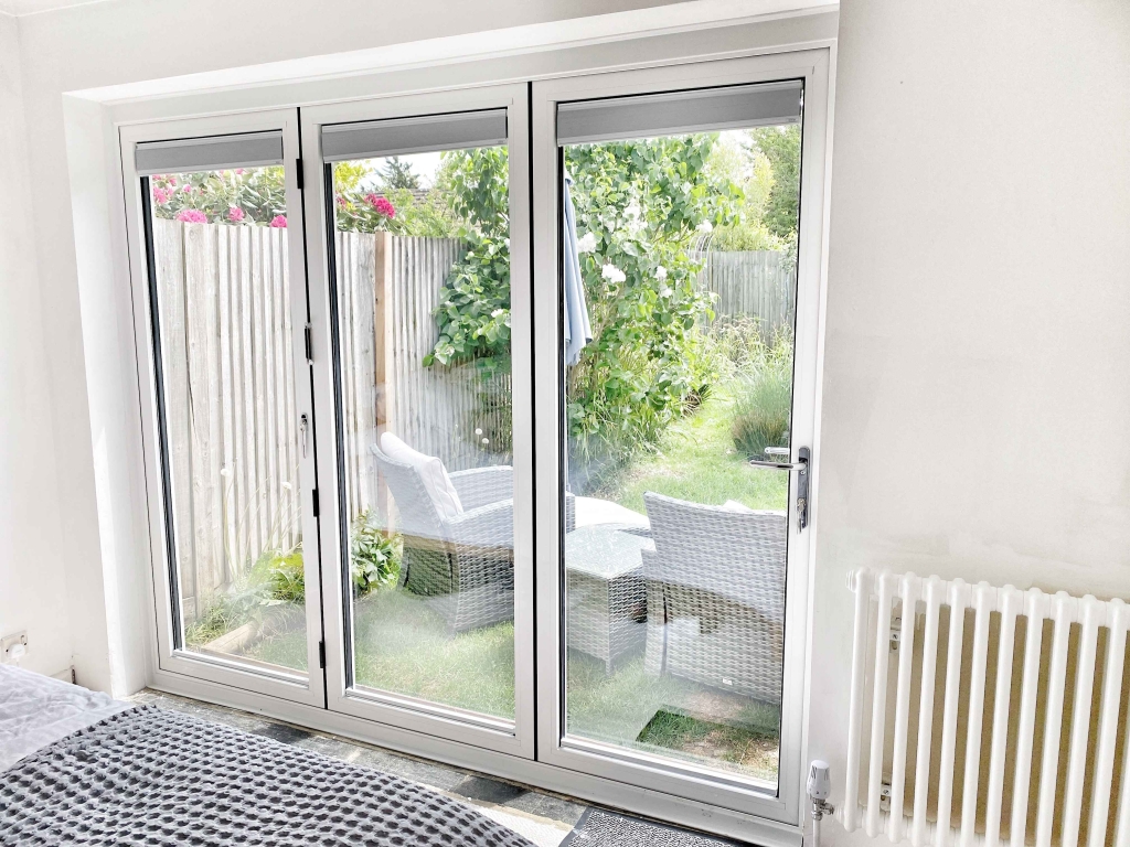 white bifold doors interior